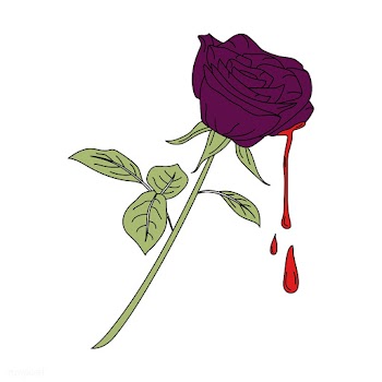 Bleeding purple rose sticker vector | Free stock vector - 487632