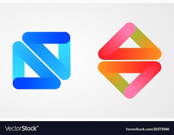 Blend glossy logo design vector image