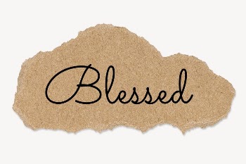 Blessed word typography, torn paper, | Free PSD - rawpixel