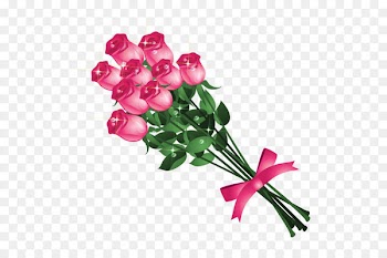 Blessing Afternoon Night Greeting God - Transparent Pink Roses Bouquet PNG Clipart Picture 