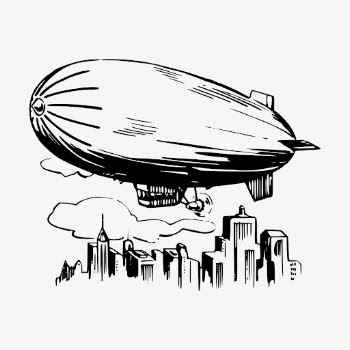 Blimp airship clipart, vintage illustration | Free Vector - rawpixel
