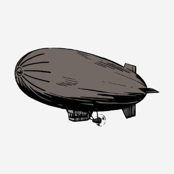 Blimp clipart, vintage balloon illustration. | Free Photo - rawpixel