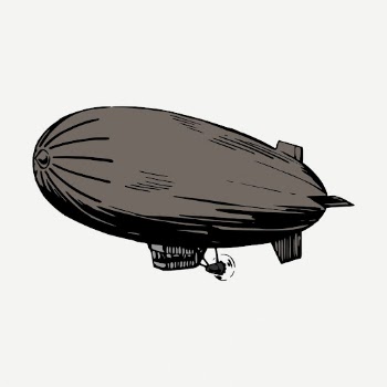Blimp collage element, vintage balloon | Free PSD - rawpixel