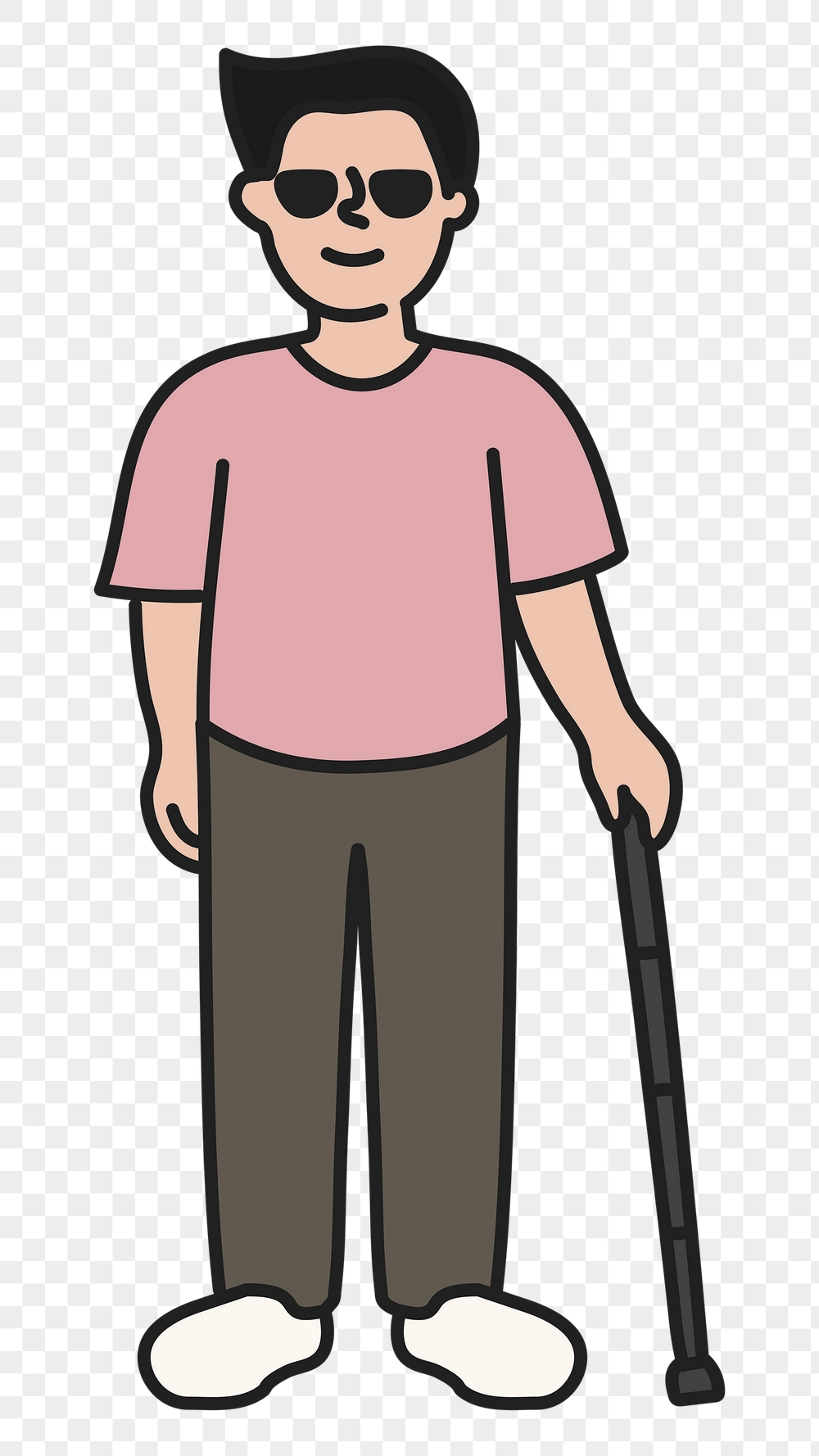 Blind man png sticker,  | Free PNG Illustration - rawpixel