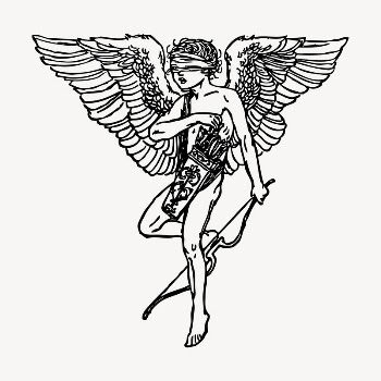 Blindfolded cupid drawing, vintage illustration | Free Vector - rawpixel