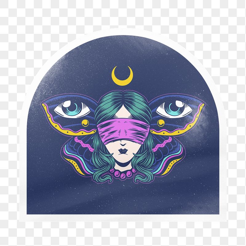 Blindfolded woman png arc badge | Free PNG - rawpixel