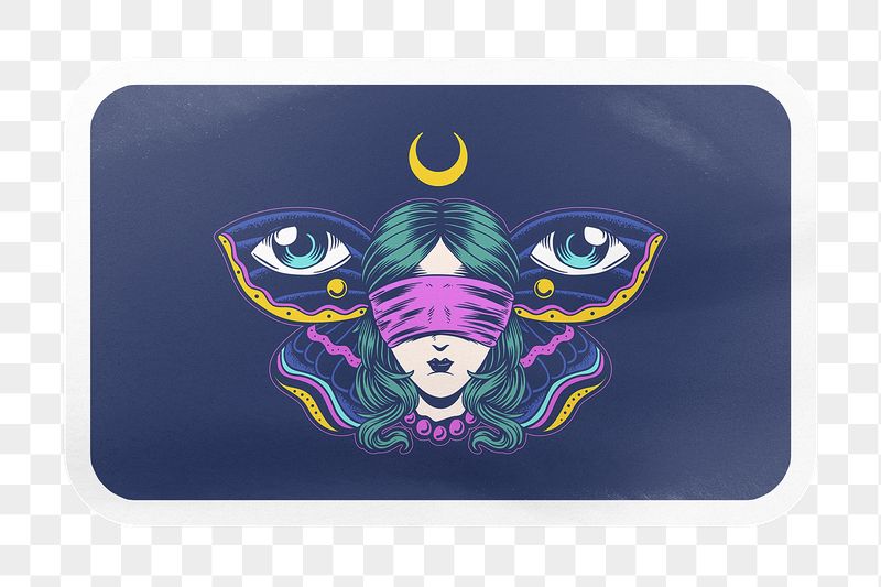 Blindfolded woman png rectangle badge | Free PNG - rawpixel