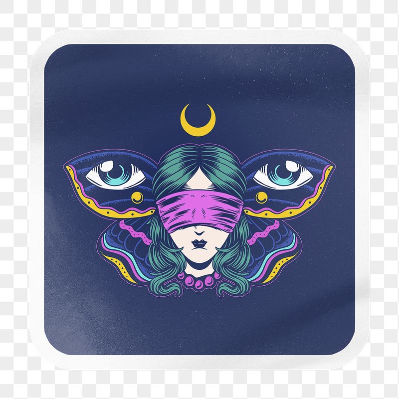 Blindfolded woman png square badge | Free PNG - rawpixel