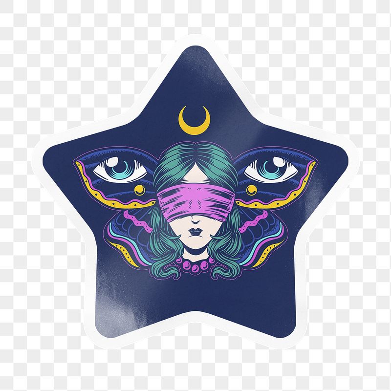 Blindfolded woman png star badge | Free PNG - rawpixel
