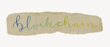 Blockchain word, torn craft paper | Free PSD - rawpixel
