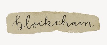 Blockchain word, torn craft paper | Free PSD - rawpixel