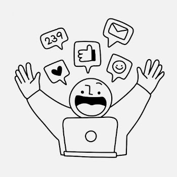 Blogger receiving likes clipart, social | Free Photo Illustration - rawpixel