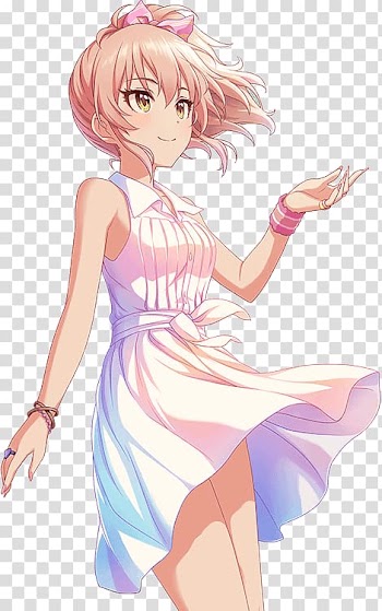 Blond Anime Mangaka Hime cut Long hair, Idolmaster Cinderella Girls transparent background PNG clipart