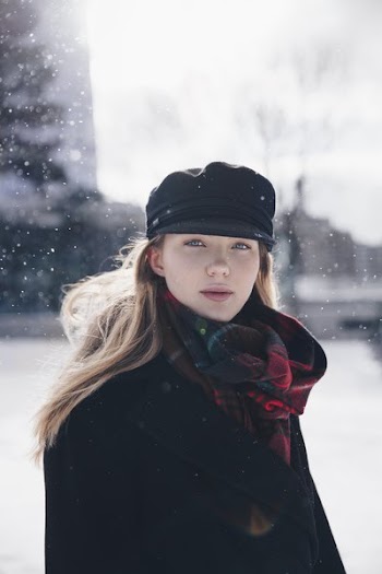 Blond Woman In The Snow