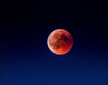 blood moon at night time