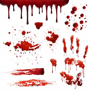 Blood spatters realistic bloodstain patterns set Free Vector