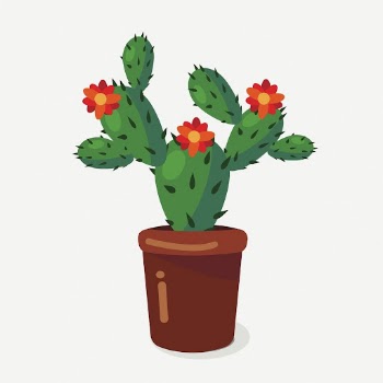 Blooming cactus clipart, collage element | Free PSD - rawpixel