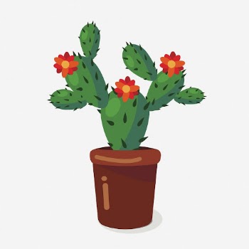 Blooming cactus clipart illustration. Free | Free Photo - rawpixel
