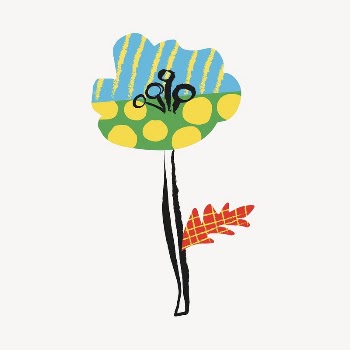 Blooming flower doodle sticker, funky | Free Vector Illustration - rawpixel