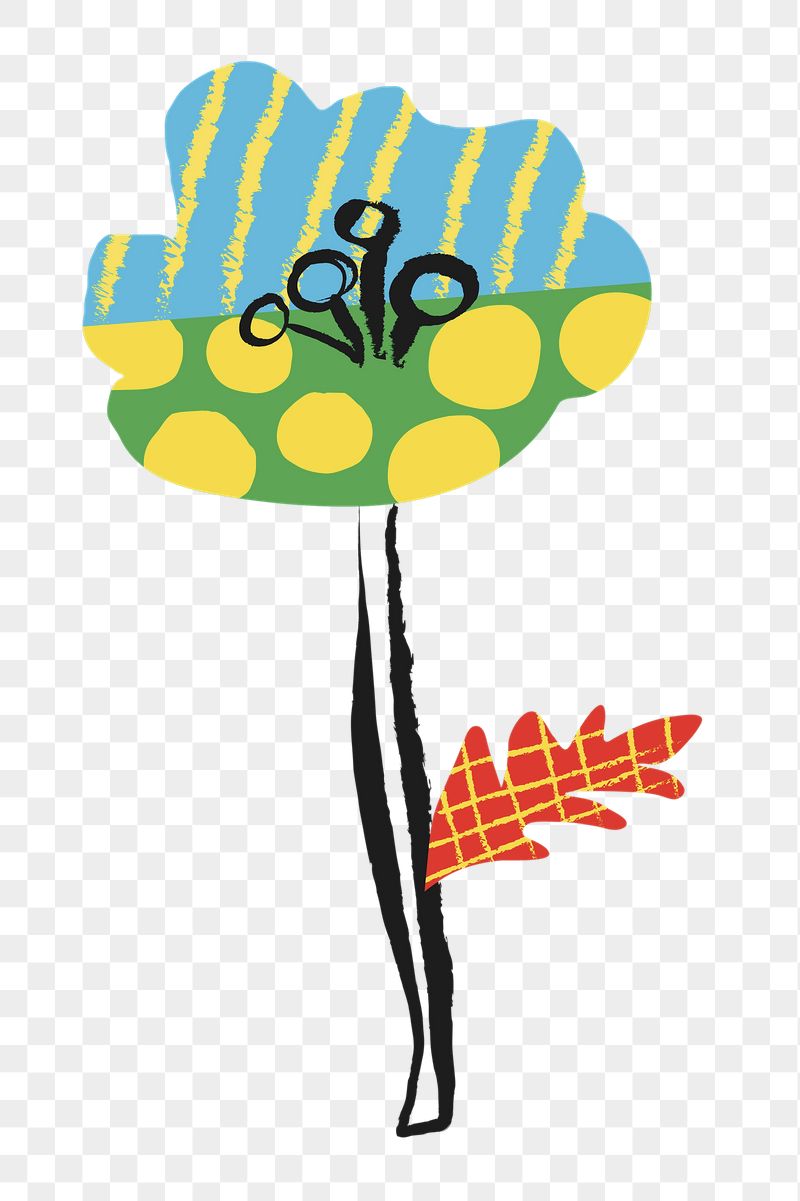 Blooming flower png sticker, funky | Free PNG Illustration - rawpixel