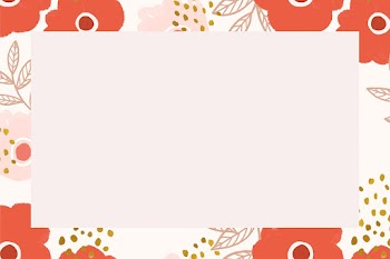 Blooming flower rectangle frame psd floral illustration