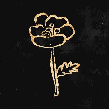 Blooming flower sticker, gold aesthetic | Free Vector Illustration - rawpixel