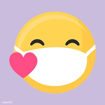 Blowing heart emoji wearing a face mask during coronavirus pandemic il.. | Free  illustration - 2309512