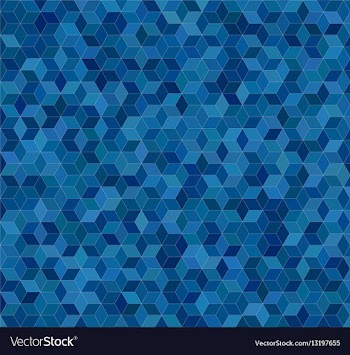 Blue 3d cube mosaic pattern background vector image