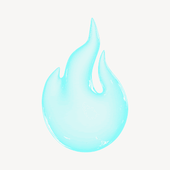 Blue 3D flam icon, glossy | Free Photo - rawpixel