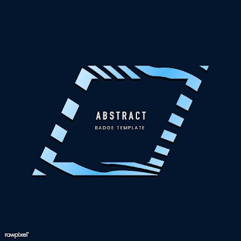Blue abstract badge template vector | Free stock vector - 538147