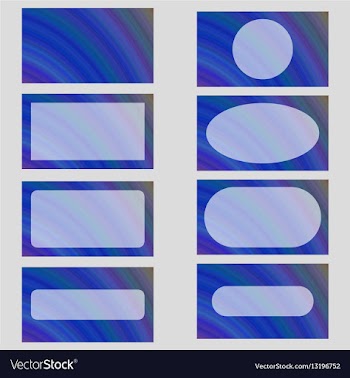 Blue abstract business card frame template set vector image