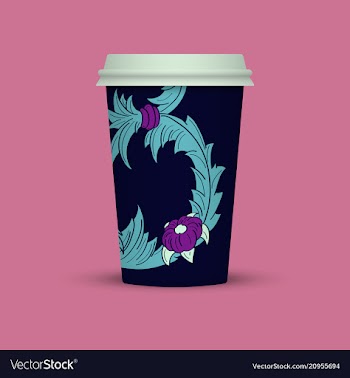 Blue abstract cover for plastic coffee cup vector image