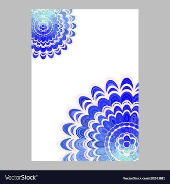 Blue abstract floral mandala page background vector image