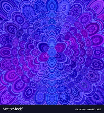 Blue abstract flower mandala background - love vector image