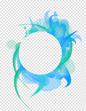 Blue abstract frame , blue and green abstract illustration transparent background PNG clipart