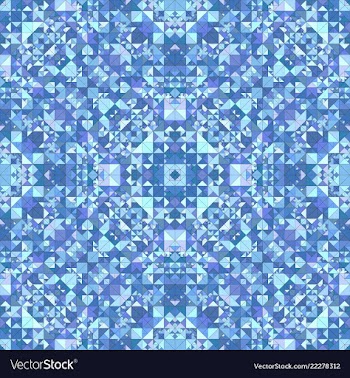 Blue abstract repeating triangle mosaic tile vector image