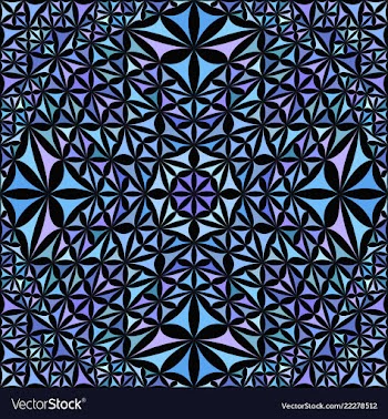 Blue abstract seamless curved shape kaleidoscope vector image