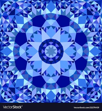 Blue abstract seamless triangle mosaic tile vector image