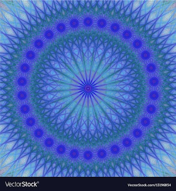 Blue abstract star mandala fractal background vector image