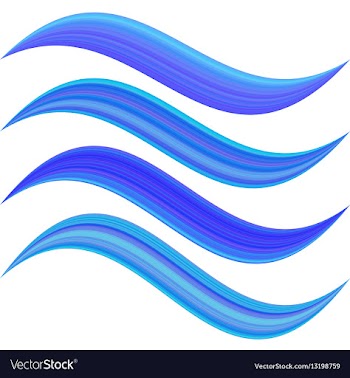 Blue abstract water symbol element design set vector image