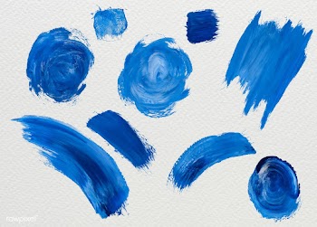 Blue acrylic paint brush strokes | Free stock illustration - 583667