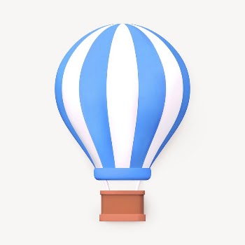 Blue air balloon collage element, | Free PSD - rawpixel