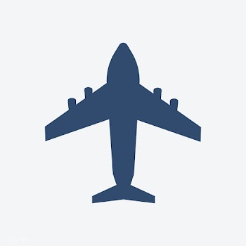 Blue airplane icon on white background | Free stock vector - 457509