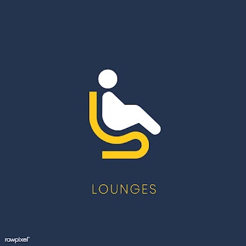 Blue airport lounges icon sign vector | Free stock vector - 538306