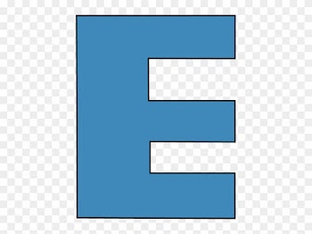 Blue Alphabet Letter E Clip Art - Capital Letter E Clipart