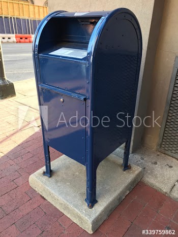 Blue American mail box