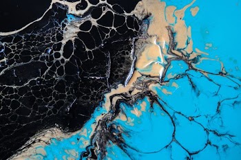 blue and black abstract painting