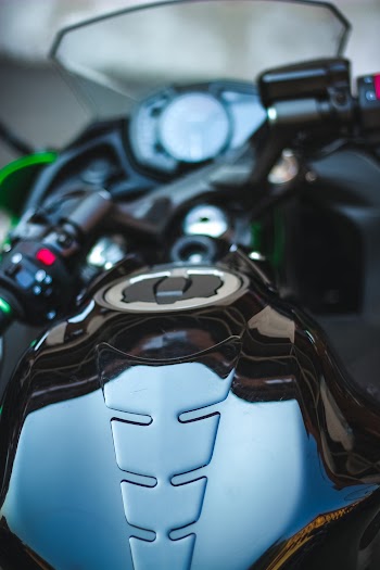 Blue and Black Sport Motorcycle