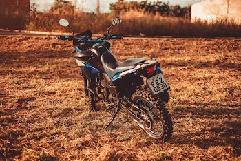 Blue and Black Standard Motorcycle