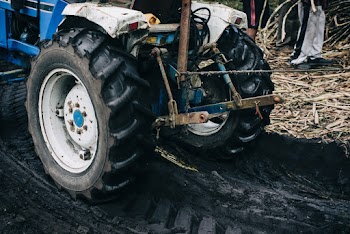 Blue and Black Tractor